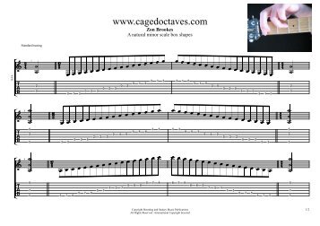 A minor scale box shapes tab - CAGED octaves