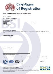 View a copy of our ISO 9001:2008 certificate - The Stationery Office