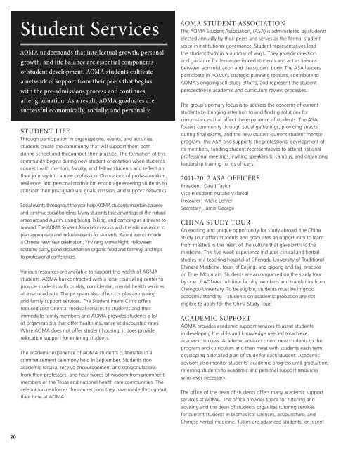 Graduate Program Catalog 2012 - 2013 - AOMA Graduate School of ...