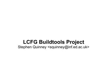 LCFG Buildtools Project - University of Edinburgh
