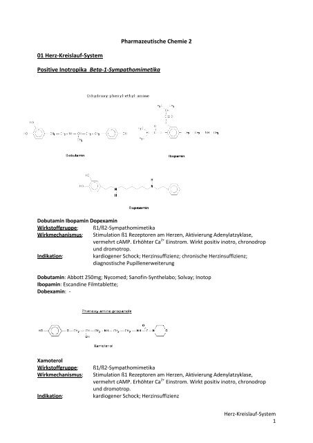 Pharmazeutische Chemie 2 01 Herz-Kreislauf-System Positive ...