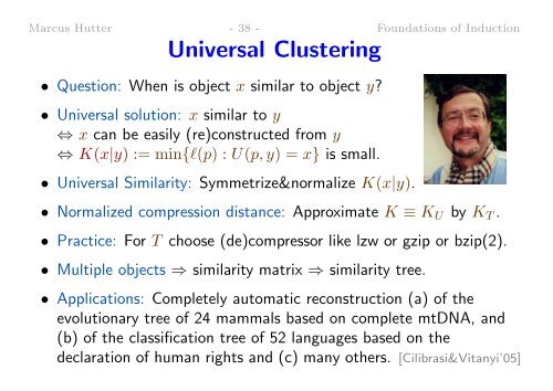 Foundations of Induction - of Marcus Hutter