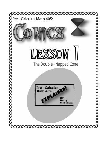 Pre-Calculus Math 40S - Conics Lesson 1