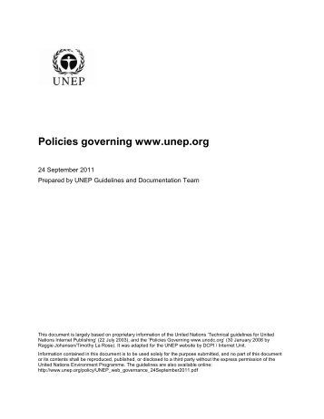 UNEP web governance