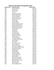 Salary for the Month of September 2012