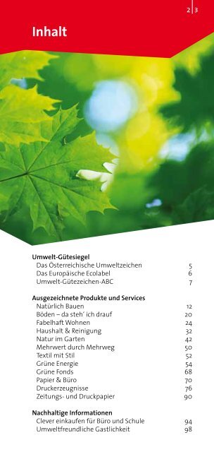 Ausgezeichnet Leben 2011 - Das Österreichische Umweltzeichen