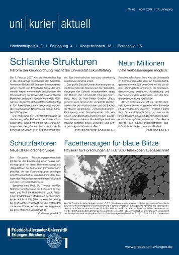 uni kurier aktuell - Friedrich-Alexander-Universität Erlangen-Nürnberg