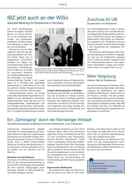 uni kurier aktuell - Friedrich-Alexander-Universität Erlangen-Nürnberg