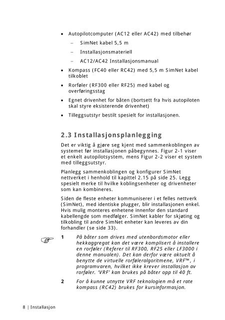 Klikk for Ã¥ laste ned INSTALLASJONSMANUAL AP24/ AP28 - ProNav