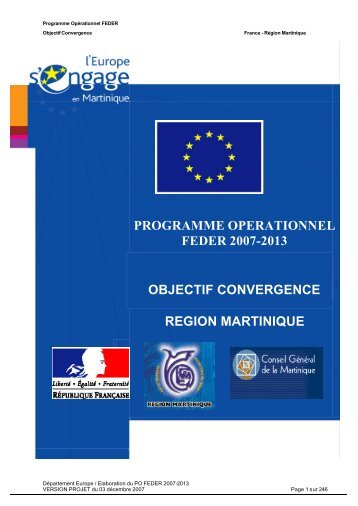 Programme opérationnel FEDER 2007-2013 - Le Conseil Général ...