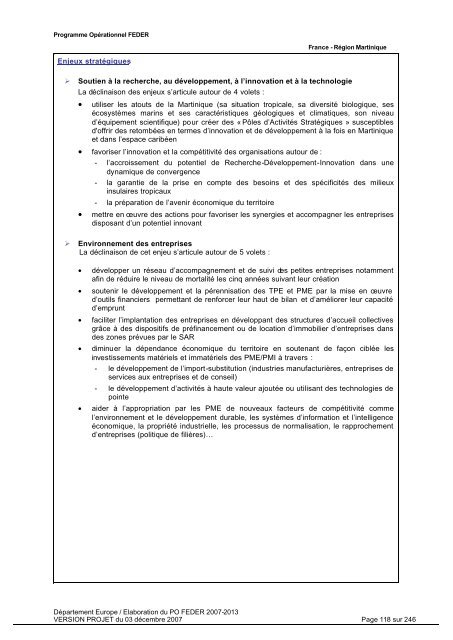 Programme opérationnel FEDER 2007-2013 - Le Conseil Général ...