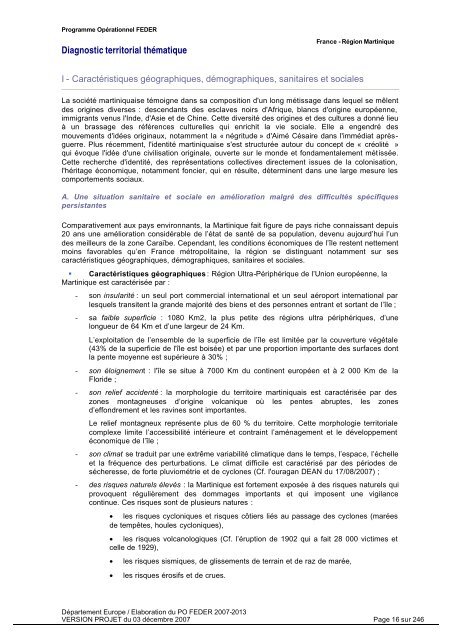 Programme opérationnel FEDER 2007-2013 - Le Conseil Général ...