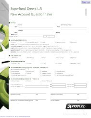 Superfund Green, L.P. New Account Questionnaire