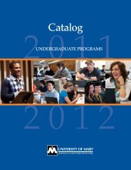 Catalog - University of Mary