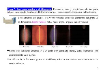 Tema 5. Los gases nobles y el hidrÃ³geno . Existencia, usos y ...