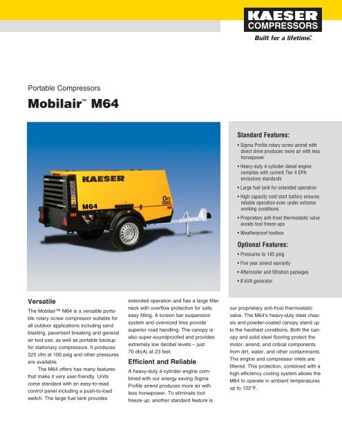 Mobilair M64 Literature - Kaeser Compressors
