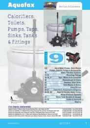 Calorifiers, Toilets, Pumps, Taps, Sinks, Tanks & Fittings - Aquafax