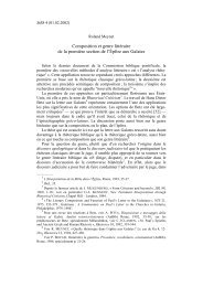 Composition et genre littÃ©raire de la premiÃ¨re section de l'ÃpÃ®tre aux ...