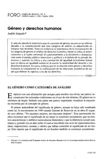 Género y derechos humanos - Repositorio UASB-Digital ...