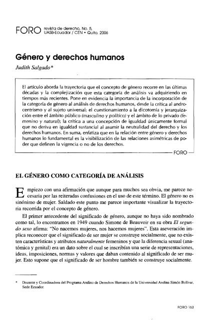 Género y derechos humanos - Repositorio UASB-Digital ...