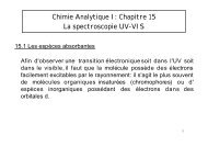 Chimie Analytique I: Chapitre 15 La spectroscopie UV-VIS