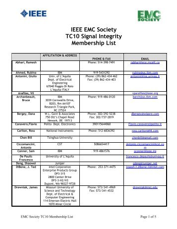 Membership List - IEEE EMC Society