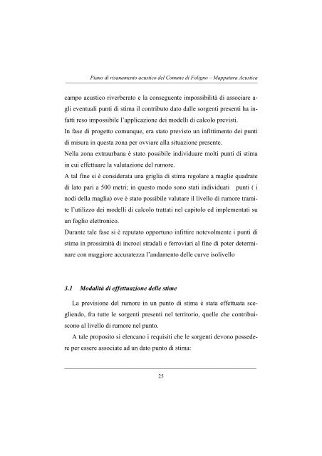 la mappatura acustica del territorio del comune di foligno - Centro di ...