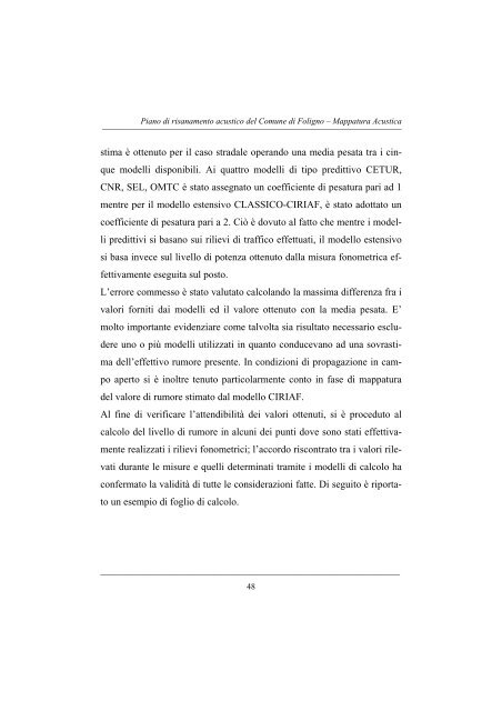 la mappatura acustica del territorio del comune di foligno - Centro di ...