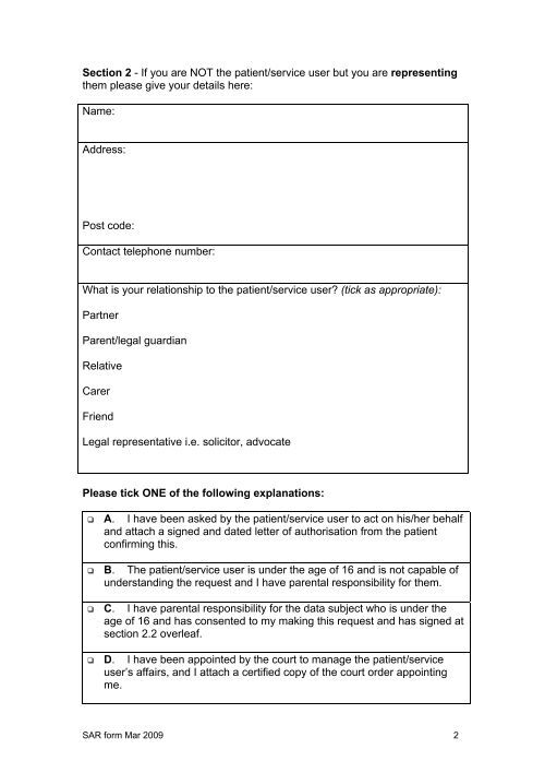 Sample Request Form Nhs Request Form For Medical Records Personal - Oxleas NHS ...