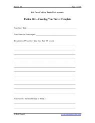 Fiction 101 – Creating Your Novel Template - The Easy Way to Write