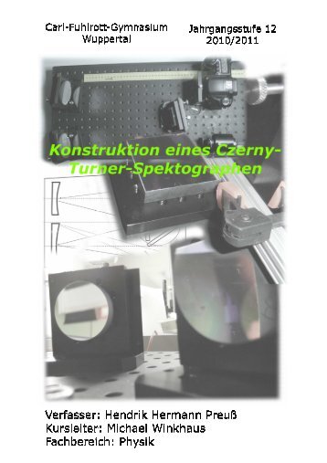 Konstruktion eines Czerny-Turner-Spektrographen - DIDAKTIK DER ...