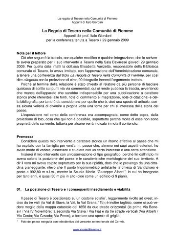 La Regola di Tesero.pdf - StoriaDiFiemme.it