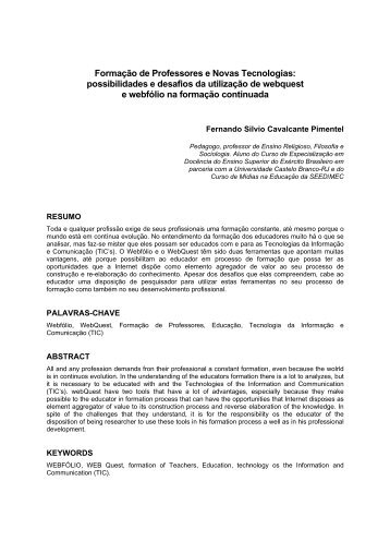 FormaÃ§Ã£o de Professores e Novas Tecnologias - Portal de Ensino ...