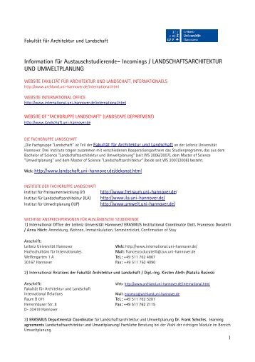 Landschaftsarchitektur und Umweltplanung - Fakultät für Architektur ...