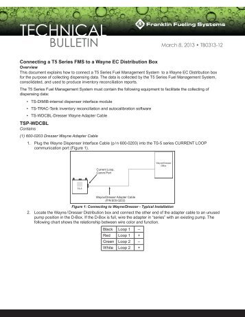 Connect T5 To Wayne EC D Box - Franklin Fueling Systems