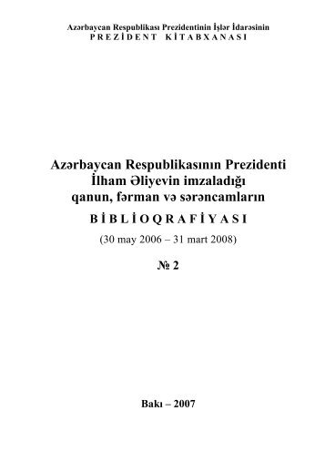 AzÉrbaycan RespublikasÄ± Prezidentinin Ä°ÅlÉr Ä°darÉsi