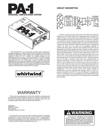 PA-1 Manual (163 KB - PDF) - Whirlwind