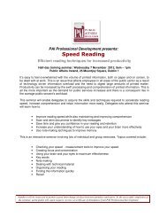 Speed Reading Brochure - Public Affairs Ireland
