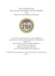 state of maryland state collection agency licensing board and office ...