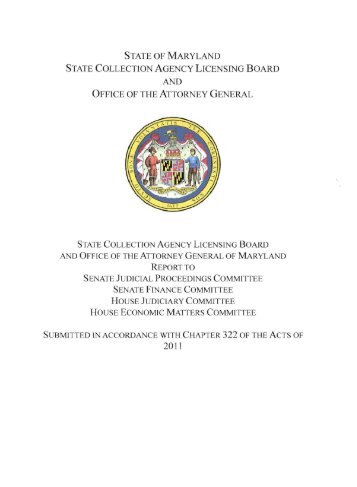 state of maryland state collection agency licensing board and office ...