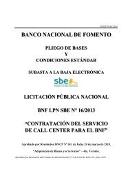 PLIEGO DE BASES Y CONDICIONES - Banco Nacional de Fomento