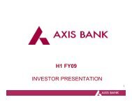 H1 FY09 INVESTOR PRESENTATION - Axis Bank Logo