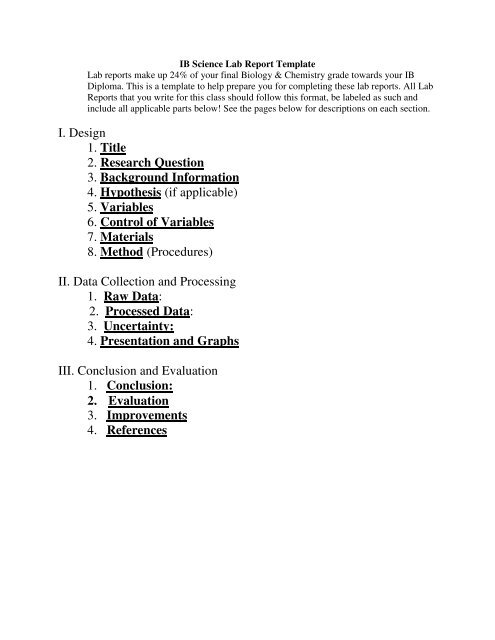 science research report format