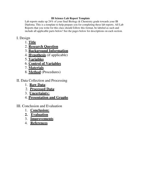 chemistry lab report cover page