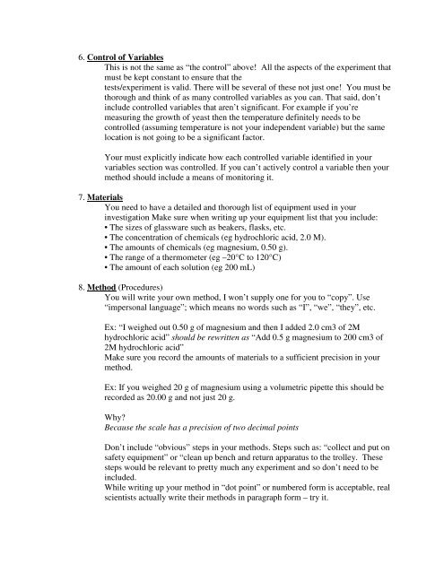 IB Biology Lab Report Template