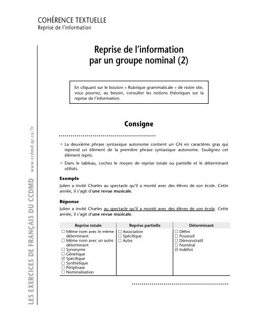 Reprise De L Information Par Un Groupe Nominal 2 Ccdmd
