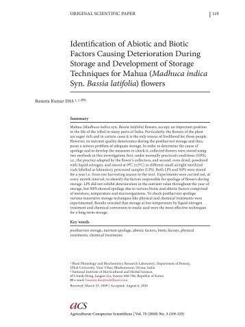 Identification of Abiotic and Biotic Factors Causing Deterioration ...