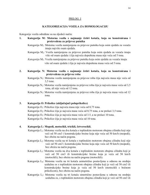 Pravilnik o homologaciji vozila-nacrt - DrÅ¾avni zavod za mjeriteljstvo