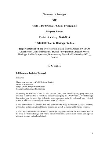 Germany / Allemagne (628) UNITWIN/ UNESCO Chairs Programme ...