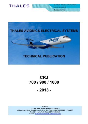 CRJ 700 / 900 / 1000 - 2013 - - Customer Online